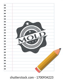 Molde dibujado con pinceladas. Ilustración vectorial. Detallado.