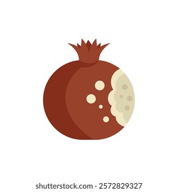 Mold is growing on this ripe pomegranate fruit, making it inedible