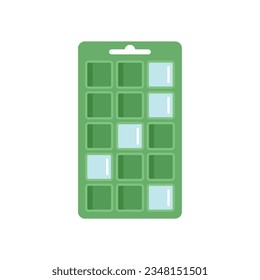 Mold ice cube tray icon flat vector. Water container. Form square isolated