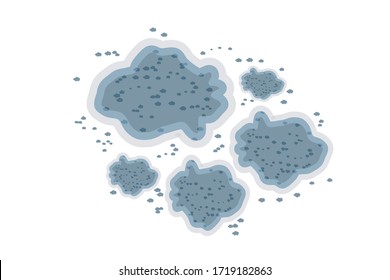 Mold icon isolated on white background. Round mildew mycelium. Fungi growing on food. Grey round fungal mucor surface. Condensation, damp, high humidity and respiratory problems. Vector illustration