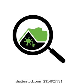 Mold inspection Vector icon black and green clipart