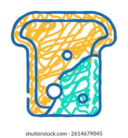 mold on bread doodle icon sketch vector. mold on bread sign. isolated symbol illustration