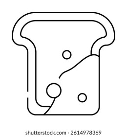 mold on bread line icon vector. mold on bread sign. isolated contour symbol black illustration