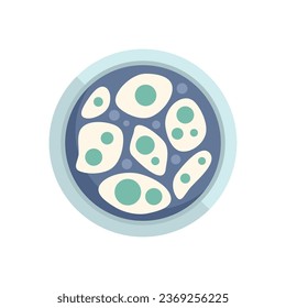 Mold petri dish icon flat vector. Medicine cell. Micro virus isolated