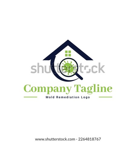 Mold remediation damage logo in vector