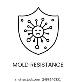 Icono de Vector de línea de resistencia al molde con trazo editable