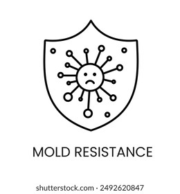 Mold resistance line vector icon with editable stroke.