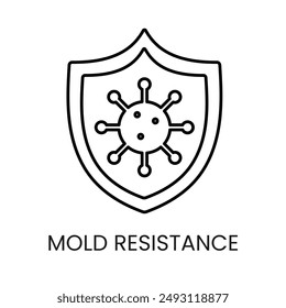 Mold resistance line vector icon with editable stroke.