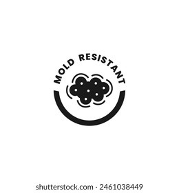 Mold resistant icon or Mold resistant label vector isolated. Best Mold resistant icon for product packaging design and more.