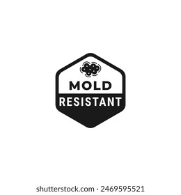 Mold resistant label or mark vector isolated. Best Mold resistant label for product packaging design and more.