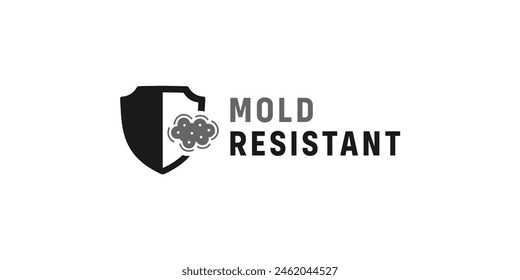 Mold resistant logo or Mold resistant symbol vector isolated. Best Mold resistant logo for product packaging design and more.