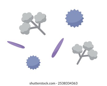 Mold spores and fungi illustration