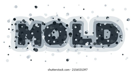 Mold spots on a white background. Vector seamless pattern. Humidity in the bathroom. Toxicity of mold spores, health hazard. Means of combating dangerous fungi and bacteria. Flat illustration.
