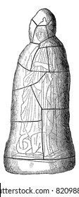 Mold statue isolated on white, vintage engraved illustration. Trousset encyclopedia (1886 - 1891).