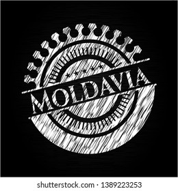 Moldavia chalkboard emblem written on a blackboard. Vector Illustration. Detailed.