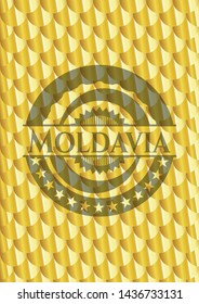 Moldavia gold emblem. Scales pattern. Vector Illustration. Detailed.