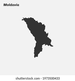 Moldavia map silhouette. Vector illustration.