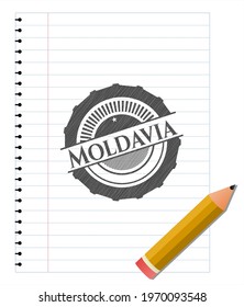 Moldavia pencil draw. Vector Illustration. Detailed. 