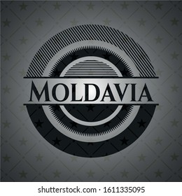 Moldavia realistic black emblem. Vector Illustration. Detailed.