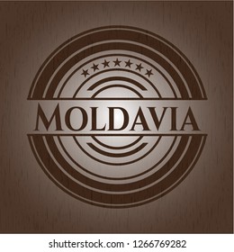 Moldavia wooden emblem. Vintage.