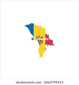 Moldavian map and flag colors design on white background