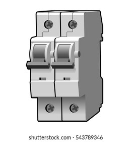 Molded Case Circuit Breaker. Fuse Vector Illustration