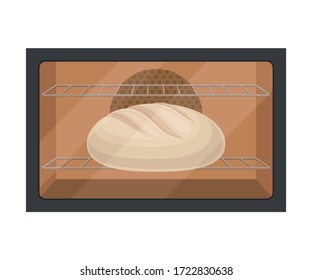 Molded Dough Rested in Bread Maker Vector Illustration