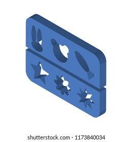 Molded isometric left top view 3D icon
