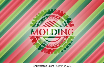 Molding christmas style emblem. Vector Illustration. Detailed.