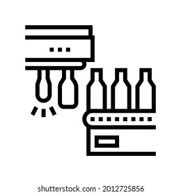 molding glass bottle conveyor equipment line icon vector. molding glass bottle conveyor equipment sign. isolated contour symbol black illustration