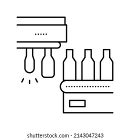 molding glass bottle conveyor equipment line icon vector. molding glass bottle conveyor equipment sign. isolated contour symbol black illustration