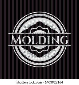 Molding silver emblem or badge. Vector Illustration. Mosaic.
