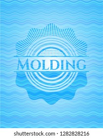 Molding water wave representation style badge.