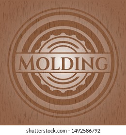 Molding wood icon or emblem. Vector Illustration.
