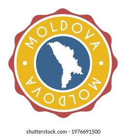 Moldova Badge Map Vector Seal. National Symbol Country Stamp Design Icon Label.