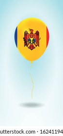 Moldova balloon with flag.Balloon in the Country National Colors. Country Flag Rubber Balloon. Vector Illustration.