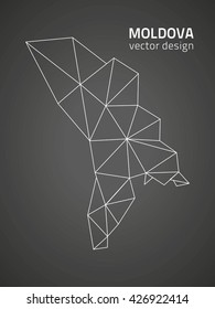 Moldova black vector polygonal map