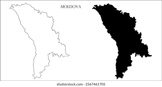 Moldova Blank Map, Moldova Map Outline Vector Images