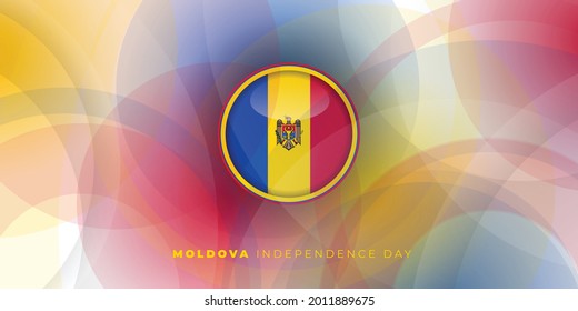 Bandera del círculo de Moldavia con fondo blanco abstracto para el Día de la Independencia de Moldavia o diseño de plantilla del día nacional.
