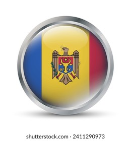 Moldova Flag 3D Badge Illustration