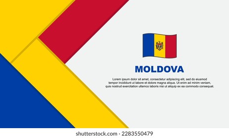 Plantilla de diseño de fondo de resumen de la bandera de Moldavia. Ilustración del vector de caricaturas del Día de la Independencia de Moldavia. Ilustración de Moldavia