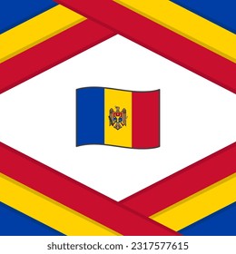 Moldova Flag Abstract Background Design Template. Moldova Independence Day Banner Social Media Post. Moldova Template
