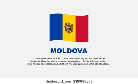 Plantilla de diseño de fondo de resumen de la bandera de Moldavia. Banner del Día de la Independencia de Moldavia Ilustración de vectores de medios sociales. Antecedentes de Moldavia
