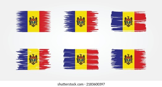 Moldova Flag Brush Collection. National Flag