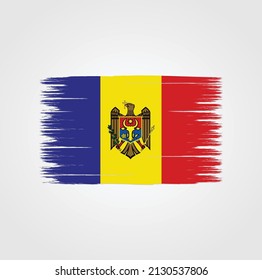 Moldova Flag Brush. National Flag