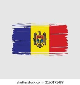Moldova Flag Brush. National Flag