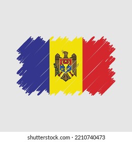 Ilustración del vector pintado de pincel de bandera de Moldavia