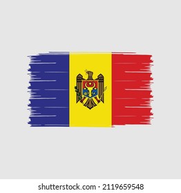 Moldova flag with brush stroke background