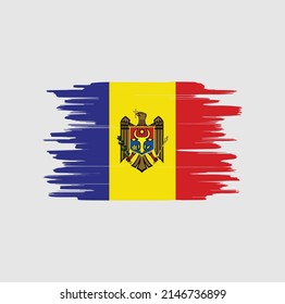 Moldova Flag Brush Strokes. National Flag