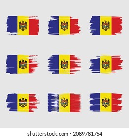 Pintado de pincel de bandera de Moldavia 